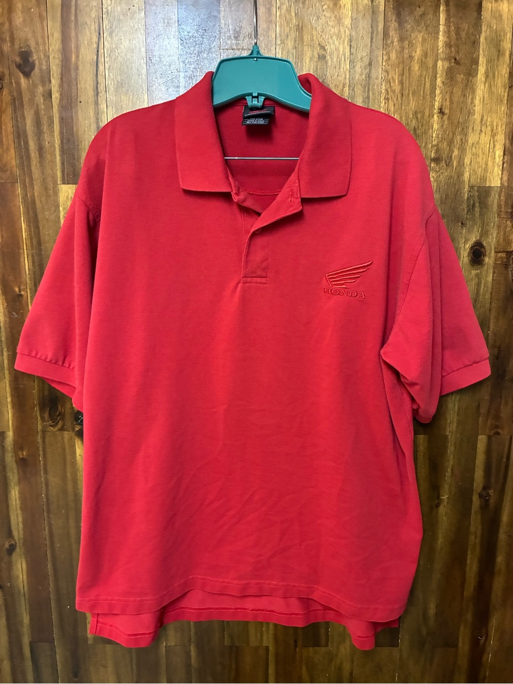 Retro Honda Men's Red Polo Shirt - Classic Short Sleeve (L)